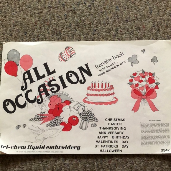 Tri-chem Liquid Embroidery Transfer Book All Occasion.  All holidays - Picture 1 of 10
